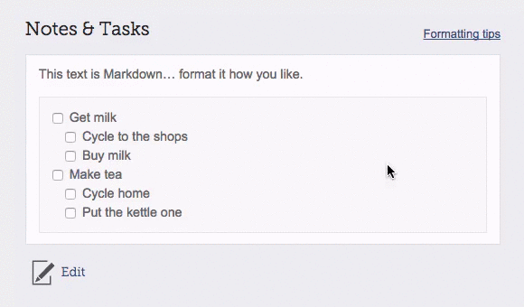 Write tasks with Markdown